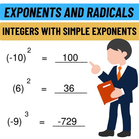 Exponents And Radicals Integers With Simple Exponents Worksheets Worksheets Library