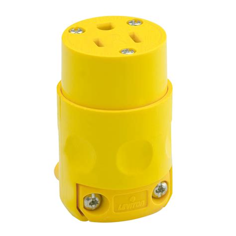 ELECCON CONECTOR AEREO 15A 125V L T PVC AMARILLO