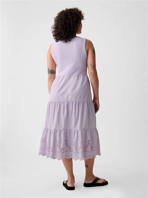 Eyelet Midi Tank Dress Gap