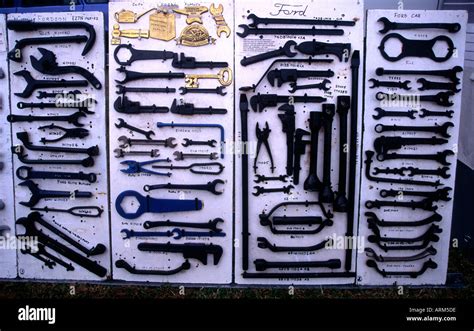 Display Of Old Tools And Spanners Stock Photo Alamy