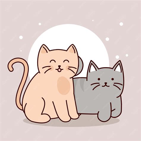Gatinhos Fofos Desenho Pinterest - Desenhos de gatinhos fofos | Vetor Premium