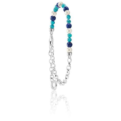 Bracelet Charm Bleu Perles A Thomas Sabo Ocarat