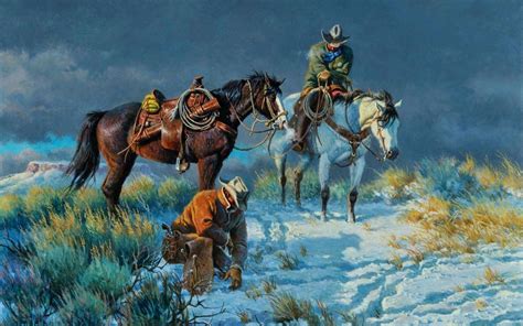 Cowboy On Horse Painting