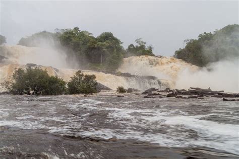 Canaima Lagoon waterfalls stock photo. Image of geomorphology - 132287312