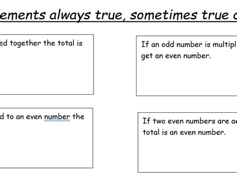 Always Sometimes Or Never True Odd And Even Numbers Reasoning Statements Teaching Resources