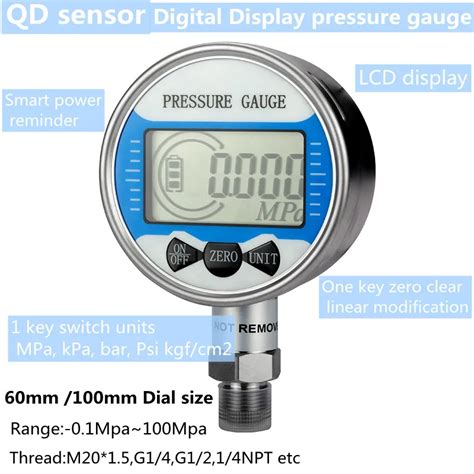 63mm Bar Psi MPa Kpa Kg Cm 2 Manometer Digital Pressure 50 OFF