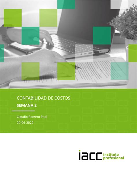 Claudio Romero Pool Tarea Semana Contabilidad De Costos Semana