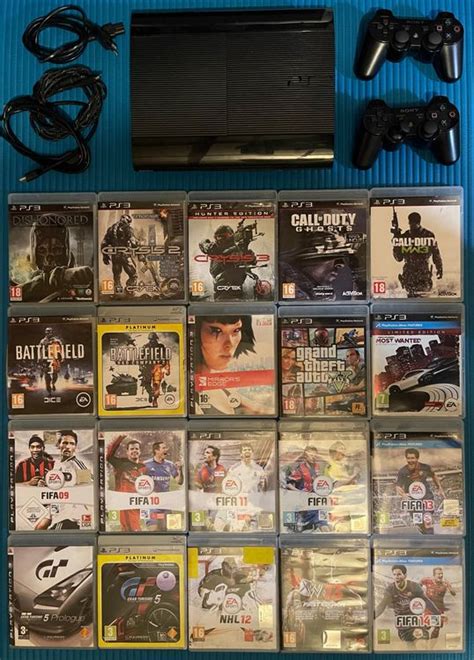 Sony Playstation 3 Super Slim 500 Gb 2 Controllers 20 Games Kaufen