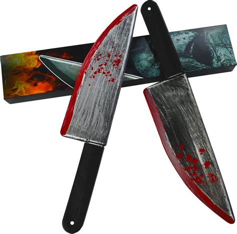 Lzaoa Scary Halloween Plastics Fake Knife With Fake Blood