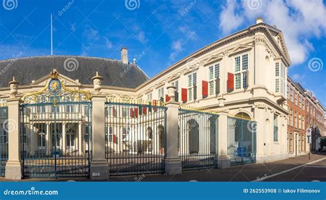 view   royal noordeinde palace   hague editorial stock photo