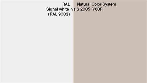 Ral Signal White Ral 9003 Vs Natural Color System S 2005 Y60r Side By