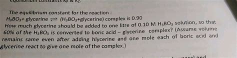 The Equilibrium Constant For The Given Reaction Is H Bo