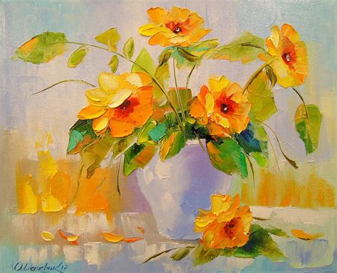 Yellow Flowers 1 Painting By Olha Darchuk Fine Art America