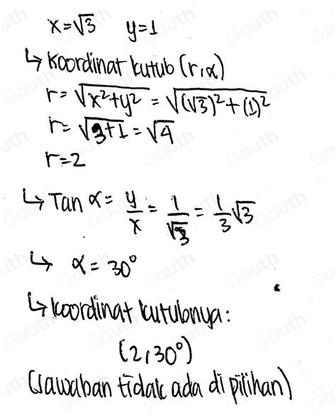 Solved Jika P X Y Merupakan Titik Koordinat Cartesius Dengan X Sqrt