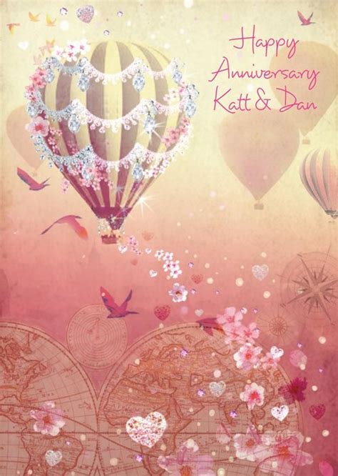 Hot Air Balloon Anniversary Card For Friends Moonpig
