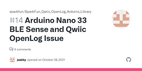 Arduino Nano Ble Sense And Qwiic Openlog Issue Issue