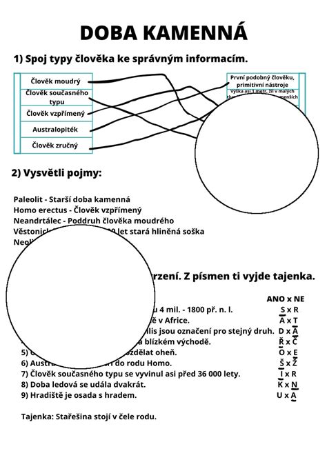 Doba kamenná Pracovní list Dějepis UčiteléUčitelům cz