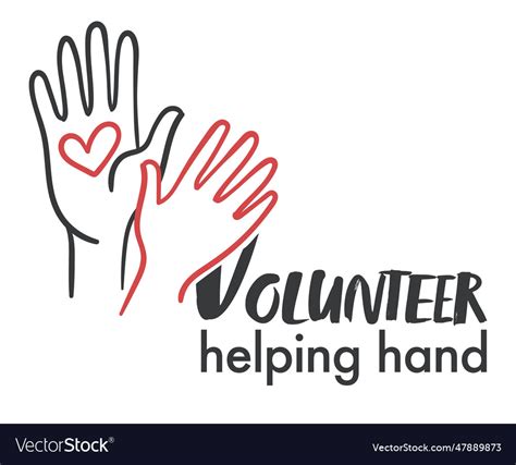 Volunteer helping hand volunteering organization Vector Image