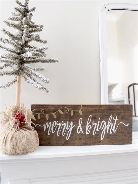 Christmas Wood Stained Sign Rustic Holiday Sign Decor By Inmind4u