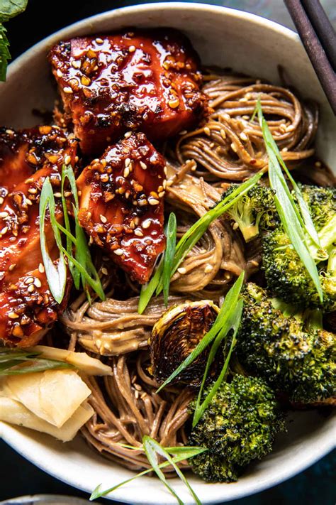 honey garlic salmon soba noodle bowls artofit