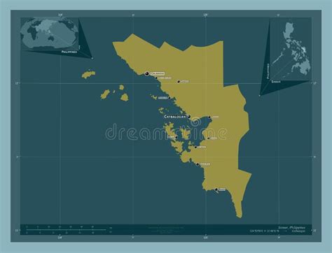 Samar Philippines Solid Labelled Points Of Cities Stock Illustration