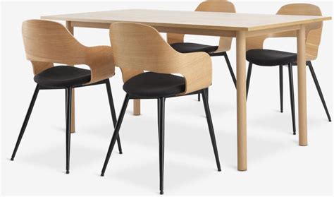 Alsted L Tafel Eiken Hvidovre Stoelen Eiken Zwart Jysk