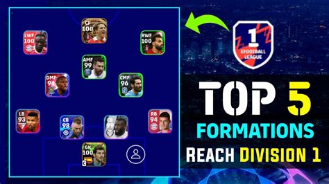 Top 5 Formations Reach Division 1 In EFootball 2023 Mobile Unique