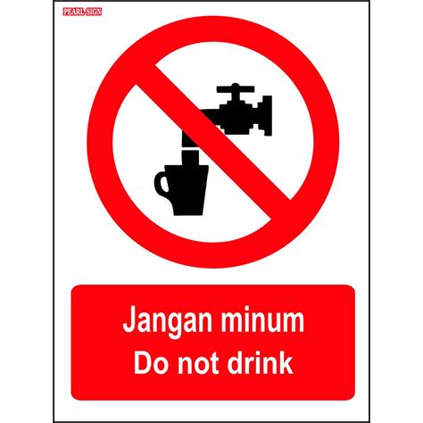 Prohibition Safety Sign Do Not Drink Sticker 300x400mm 2pcspkt Shopee Malaysia