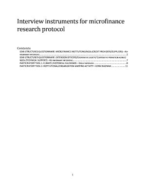 Fillable Online Interview Instruments For Microfinance Fax Email Print