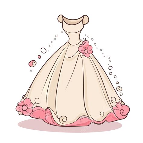 Gaun Clipart Kartun Ilustrasi Gaun Pengantin Vektor Gaun Clipart