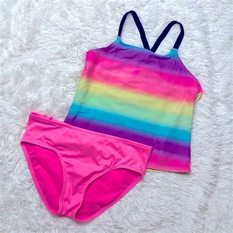 Justice Swim Justice Girls Tankini Tye Dye Bikini Set Size 4 Poshmark