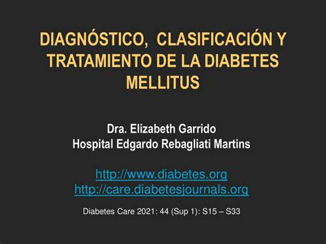 DiagnÓstico ClasificaciÓn Y Tratamiento De La Diabetes Mellitus