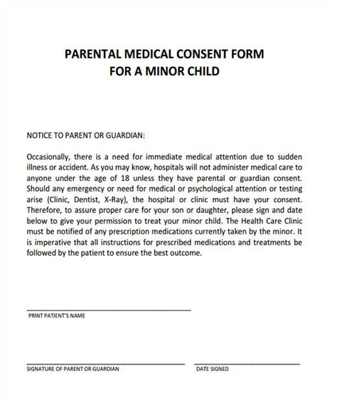 Free Medical Consent Forms In Pdf Ms Word