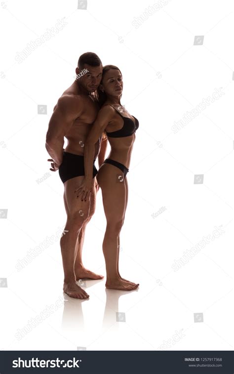 Woman Man Bodybuilders Athletes Black Bikini Stock Photo 1257917368 Shutterstock