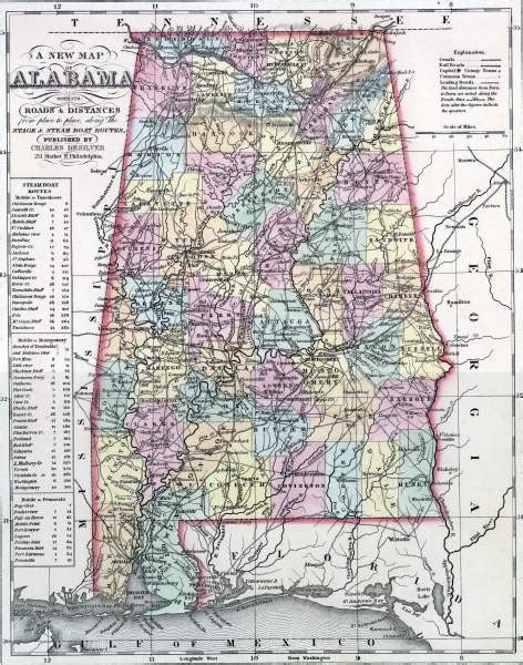 Alabama 1857 Zoomable Map House Divided