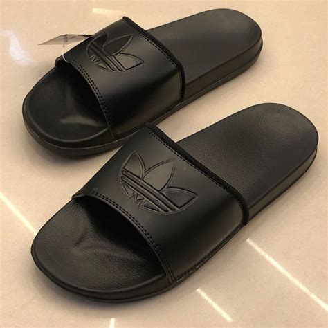 jual sendal adidas slip  full black shopee indonesia
