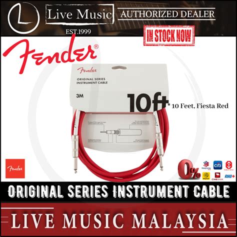 Fender Original Series Instrument Cable 10ft Fiesta Red