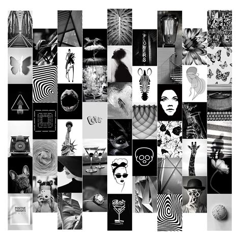 Buy Hoggu Collage Kit Black White Wall Collage Kit Aesthetic Pictures