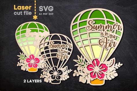 Hot Air Balloons Svg Bundle Laser Cut File For Glowforge Etsy