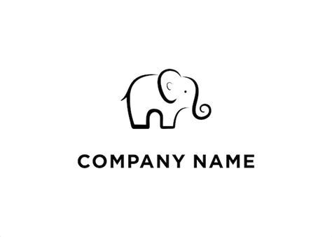 Elefant Logo Vektor Illustration Premium Vektor