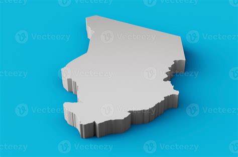 Chad 3d Map Geography Cartography And Topology Sea Blue Surface 3d