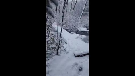 Snow Coats Footbridge in Bridgton, Maine, as Winter Weather Sweeps ...