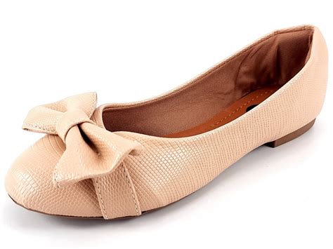 Sapatilha Feminina Cobra Nude Laço Bico Redondo CECI Calçados Atacado de Calçados