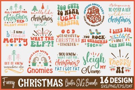 Funny Christmas Quotes Svg Bundle Graphic By T Shirtbundle Creative