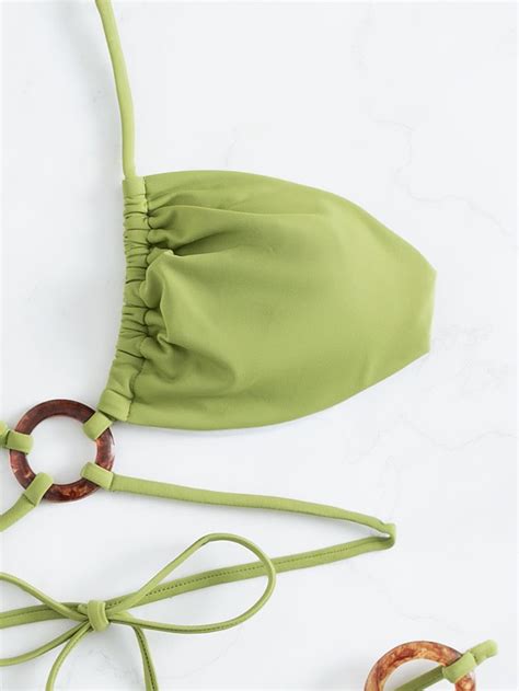 L Extreme Bikini Uncensored Bikini Set Sexy Thongs Swimwear Bathing Suit Halter Bandage Micro