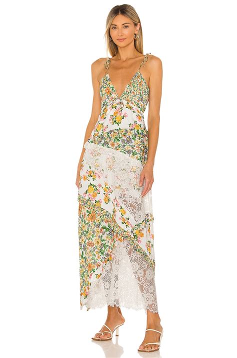 For Love And Lemons Rosalyn Maxi Dress In Marigold Revolve