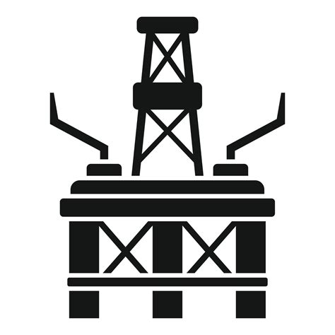 Oil Rig Icon Simple Vector Sea Platform Vector Art At Vecteezy