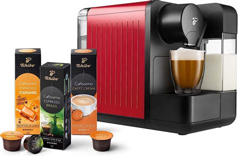 Tchibo Cafissimo Milk Coffee Machine with 30 Capsules for Caffè Crema ...