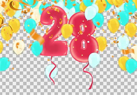 Celebration 28 Birthday Happy Birthday Congratulations Poster Balloons ...