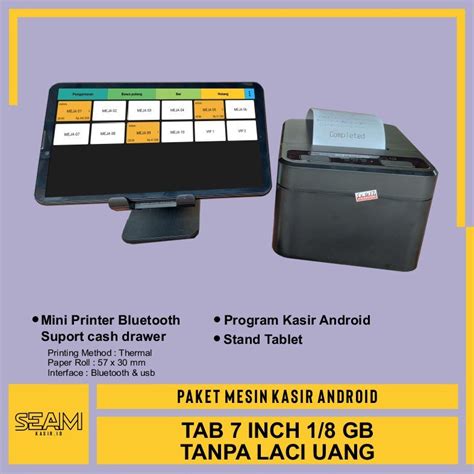 Jual Paket Mesin POS Kasir Android Tablet Tab 7 Inch 1 8 TANPA LACI